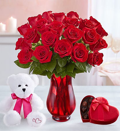 Two Dozen Romantic Red Roses